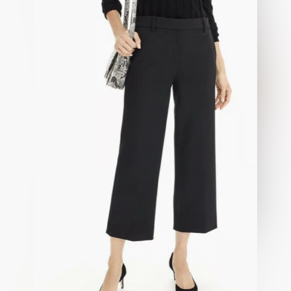 J. Crew navy wide leg crop dress pants NWT